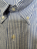 Buzzard's Bay Blue & White Cotton Seersucker Stripe