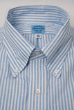 Crisp Cotton/Linen Sky Blue Stripe