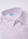 Lavender Bankers 1/16" Broadcloth Stripe