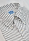Charcoal & White University Stripe Two-Ply 100% Pima Cotton Oxford