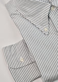 Charcoal & White University Stripe Two-Ply 100% Pima Cotton Oxford