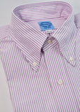 Heather & White University Stripe Two-Ply 100% Pima Cotton Oxford